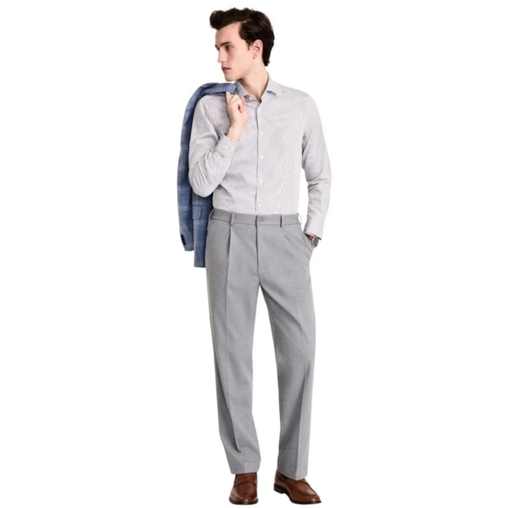 Tommy Hilfiger Mens Modern fit Dress Pants 38W 32L‎ Grey Elastic Waist